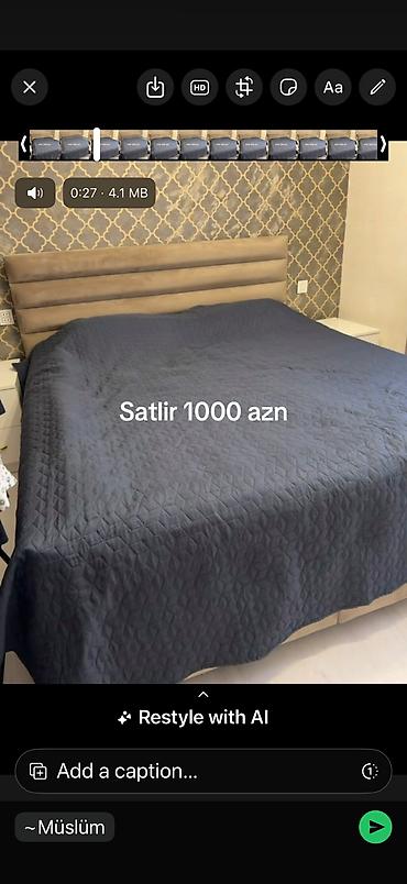 siqaret sekilleri: Yataq dəsti – yumşaq başlıqlı iki nəfərlik çarpayı və iki ədəd tumba — 2