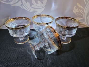 Čaše: Case rucni,rad,kristal murano medici za vino iz 60ih. Case kristal za — 6