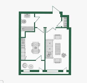 элитная: 2 комнаты, 47 м², Азия Молл Элитка, 5 этаж, Евроремонт — 2