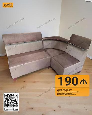 Künc divan, Mətbəx üçün, Parça, Açılan lalafo.az -da Künc divan, Mətbəx üçün, Parça, Açılan
