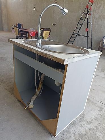 ikinci əl kuxna: Mətbəx üçün lavabo dolabı və paslanmayan poladdan çanaq - Üst hissə — 3