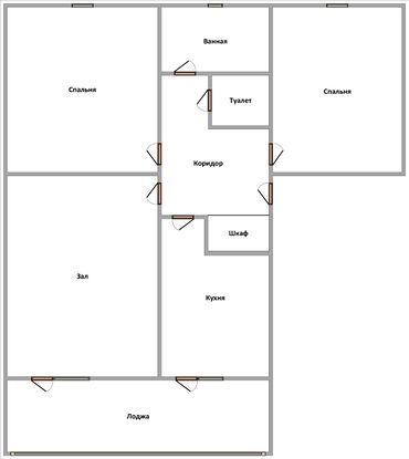 4 комн квартиры: 3 комнаты, 56 м², 105 серия, 4 этаж