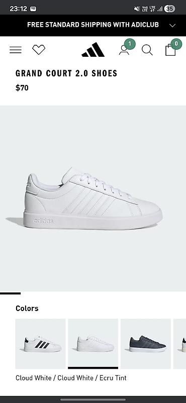 Айымдардын бут кийими: Кроссовкалар, 42, Adidas, Жаңы, түсү - Ак, Өзү алып кетүү, Акысыз жеткирүү — 6