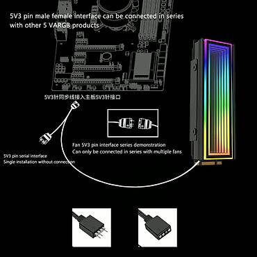 kompyuter hisseleri: RGB NVMe M.2 SSD soyuducu radiator - 2280 ölçülü NVMe M.2 SSD-lər — 2