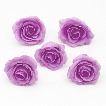 цветы сделаны из бисера: Искусственные фиолетовые розы (5 шт) Нежные декоративные розочки из