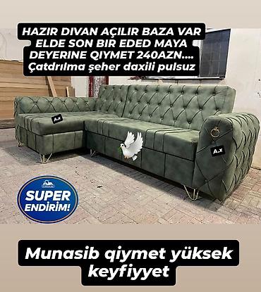Divanlar: Künc divan, Yeni, Açılan, Bazalı, Parça, Şəhərdaxili pulsuz çatdırılma — 1