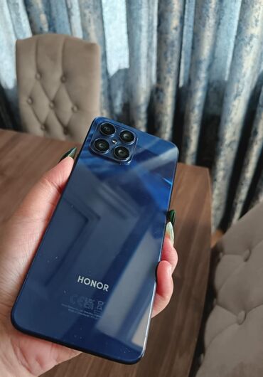 islənmis telefonlar: Honor X8, 128 ГБ, цвет - Синий, Две SIM карты, Face ID, Сенсорный