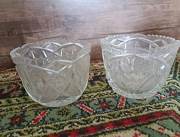 Digər dəstlər və servizlər: Kəsimli şüşə qablar dəsti - Material: qalın, şəffaf kəsimli şüşə - — 1