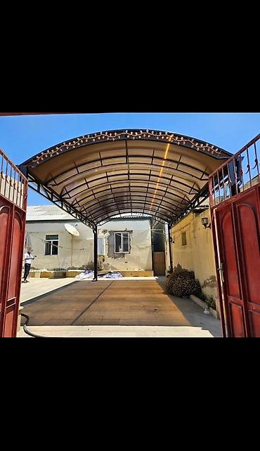 Polikarbonat dam örtüklü metal konstruksiya – həyət/qaraj üçün üstörtü — 1