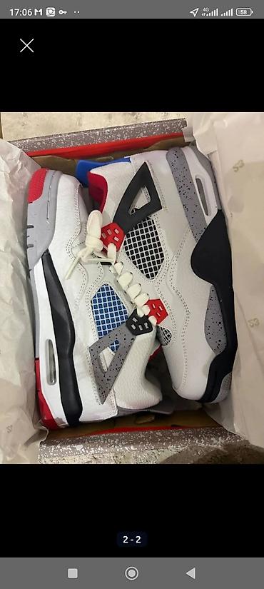жорданы 4: Мужские кроссовки, 37, 38, 40, Air Jordan, Новый, цвет - Белый, Бесплатная доставка — 1