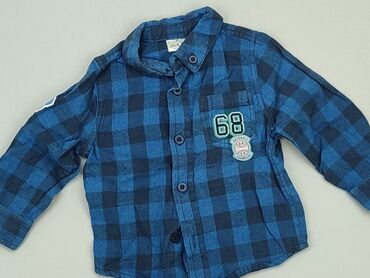 koszula w kratę niebieska: Блузка, F&F, 6-9 міс., стан - Дуже гарний