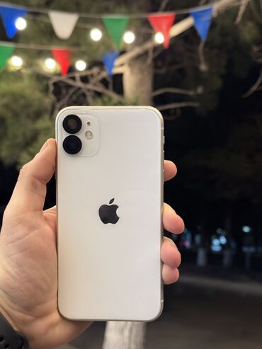 ayfon telfonlar: IPhone 11, 128 GB, White Titanium, Face ID, Simsiz şarj, Sənədlərlə