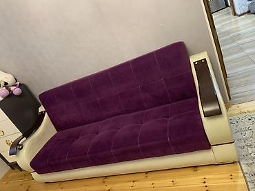divan aliram: Bənövşəyi rəngli, müasir dizaynlı divan - Forması: geniş oturacaqlı — 1