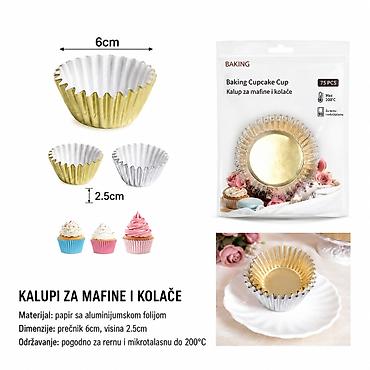 KMT Papirna podloga za tortu/čaše za mafine – 75 kom Praktične