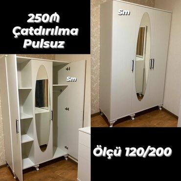 ikinci el balkon dolabı: *3 Qapili Dolab şeher içi çatdırilma pulsuz qiymət 250azn* ✨ ÖlçüsEn