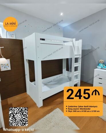taxt 2neferlik: Oğlan və qız üçün, Yeni, Çarpayı, Matras ilə, Siyirməsiz, Laminat