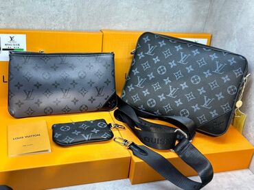 барсетка мужская спортивная: Барсетка, Louis Vuitton, Материал: Искусственная кожа, Застежка на молнии, Регулируемый ремень, Съёмный ремень, Новый