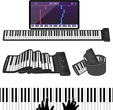 tech deck: Силиконовое гибкое пианино (Silicon Flexible Roll Up Piano) - — 2
