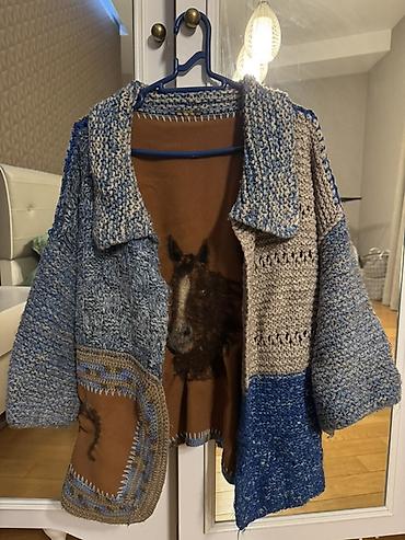 Şəxsi əşyalar: Unikal dizaynlı əl işı kardiqan/sviter - Model: patchwork üslubunda — 2