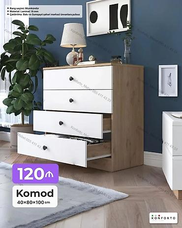 Komod – 40×80×100 sm - Material: 18 mm laminat - Rəng seçimi