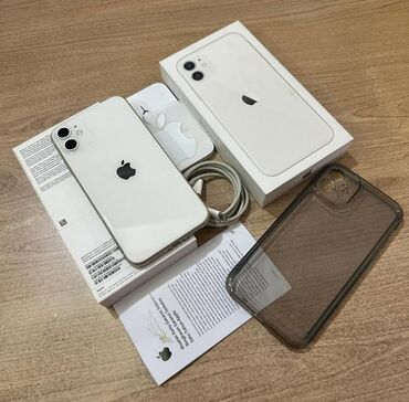 купить кнопочный телефон в баку: IPhone 11, 128 GB, Ağ, Face ID