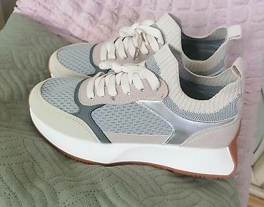 Women's Sneakers and athletic shoes: Ženske patike – siva/bež kombinacija sa platformom - Dizajn: moderan — 6