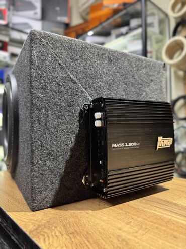Сабвуферы для авто: Сабвуфер AMP. В сборе . Моноблок с выносным регулятором баса в салон — 10