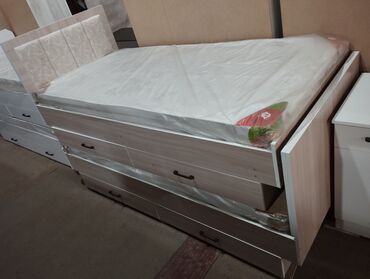 Односпальные кровати: Односпальная кровать, Новый, С мягкой обивкой, длина - 205 см at lalafo.kg — 2 Односпальные кровати: Односпальная кровать, Новый, С мягкой обивкой, длина - 205 см — 2