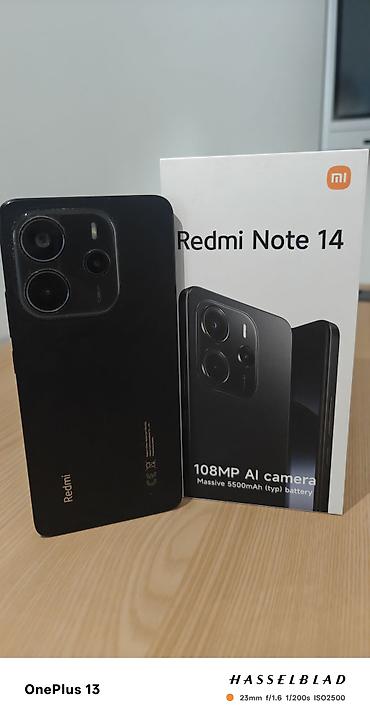 sim: Redmi, Redmi Note 14, Б/у, 256 ГБ, цвет - Черный, 2 SIM — 1