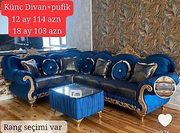 Divan və masa dəstləri: Yeni, Künc divan, Qonaq otağı üçün, Açılmayan — 1