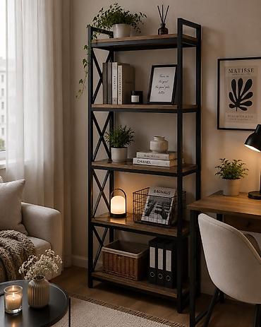 Стеллажи: Металлический стеллаж Loft Каркас: прочный профильный металл, матовое — 14