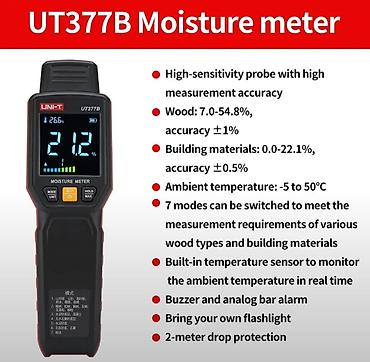 Alətlər: Sənaye hiqrometri Model: UNI-T UT 377B Aydın və intuitiv nəmlik — 2