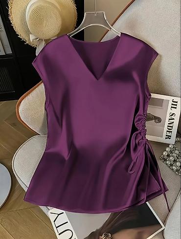 Köynək və bluzalar: Ölçü: XXL (44-46) Stil: V-yaxa, böyrü büzməli və ipli model Material — 4