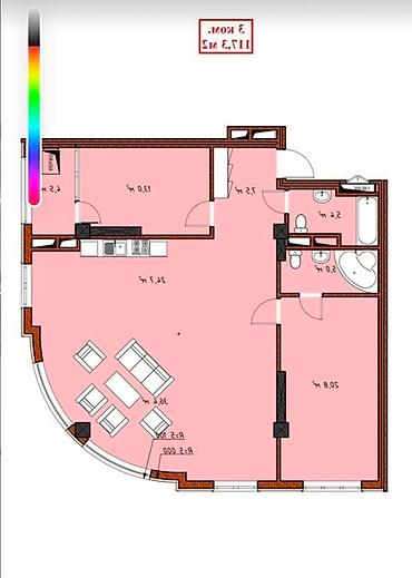 2022: 3 комнаты, 117 м², Верхний Джал Элитка, 5 этаж, Евроремонт — 4