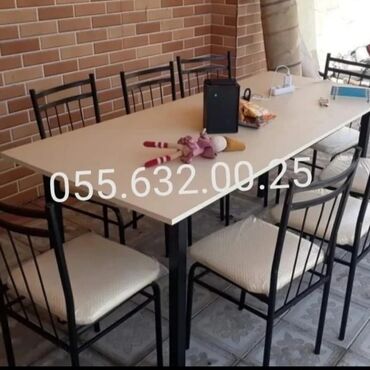Bağ, çöl masa və oturacaq dəstləri: Yeni, Kvadrat masa, Açılmayan, Stullar ilə, Azərbaycan — 3