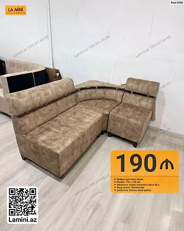 Mətbəx üçün künc divan - Ölçü: 170 × 120 sm - Mexanizm: açılan