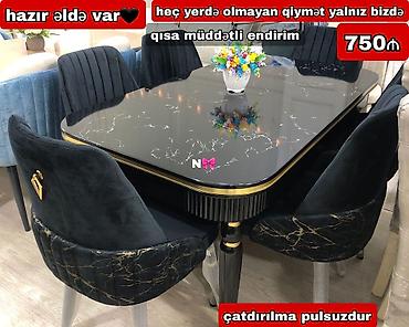 komod satilir: Dördbucaq masa, Qonaq otağı üçün, 6 nəfər, Zəmanətli — 1