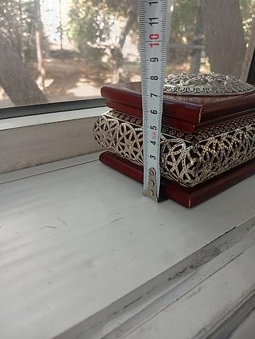 dekor soba: Taxta və metal işləməli dekorativ qutu - Material: Tünd qəhvəyi — 7