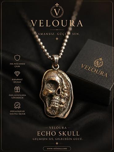 Bijuteriya: VELOURA Echo Skull boyunbağı - Material: 316L paslanmaz polad - — 1