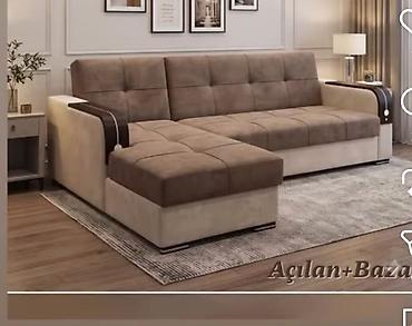 divan uzduyu: Məhsul: Künc divan (açılan + bazalı) - L‑şəkilli, müasir dizaynlı — 1