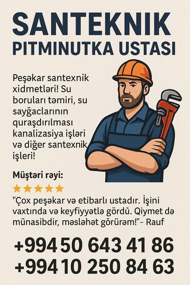 Malyarlar: Peşəkar santexnik xidmətləri təklif olunur. Su borularının təmiri, su