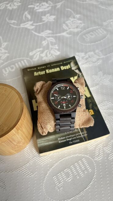 Qol saatları: Təbii ağacdan hazırlanmış kişi qol saatları - Korpus və qayış — 8