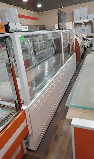 Şüşə vitrinli soyuducu tezgah - Mağaza, supermarket, şirniyyat evi
