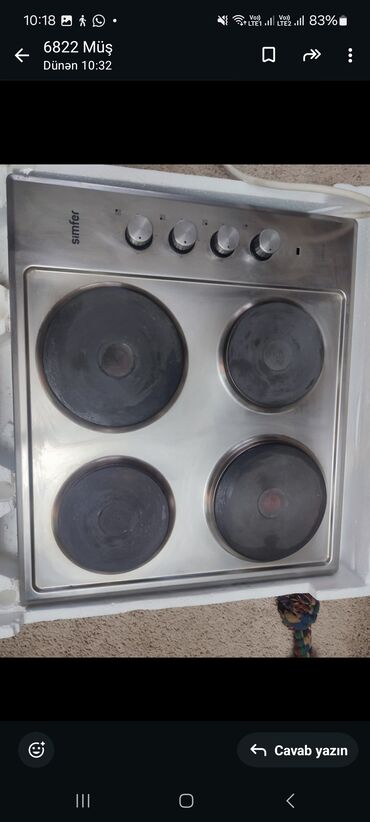Plitələr və bişirmə panelləri: Plitə Simfer, Elektrik, Quraşdırılan, 4 gözlü