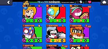 сы 4: Игровой аккаунт Brawl Stars. Основное: - Путь к славе: 22 491 трофей — 7