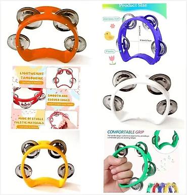 Muzički instrumenti za decu: DAIRE DEČIJE 6 BOJA | Odlične dečije daire 5 duplih činela Dimenzije — 1