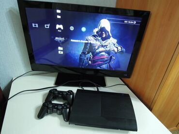 PS3 (Sony PlayStation 3): Sony Playstation 3 Super Slim 500g прошита, в отличном состоянии