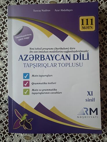 Kitablar, jurnallar, CD, DVD: RM 111 metn az dili