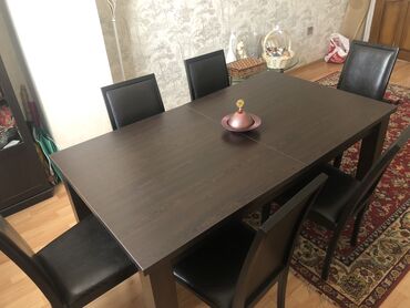 стол стойка для кухни: Для гостиной, Б/у, Бабочка, Прямоугольный стол, 8 стульев, Турция