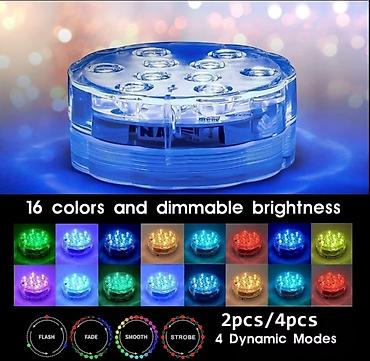 sadnice borovnice: RGB LED Podvodna Svetla za Bazen – Set 4 komada sa daljinskim — 6